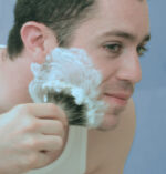 eshave shaving cream cedric lathering with brush