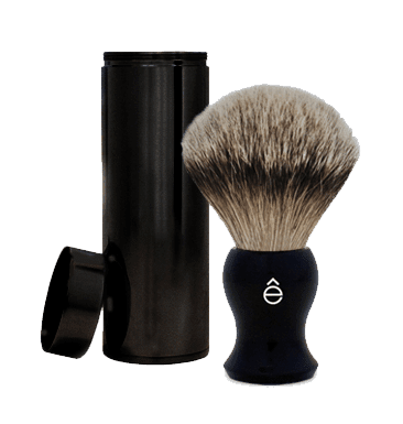 silvertip travel shaving brush black with canister